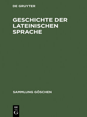 cover image of Geschichte der lateinischen Sprache